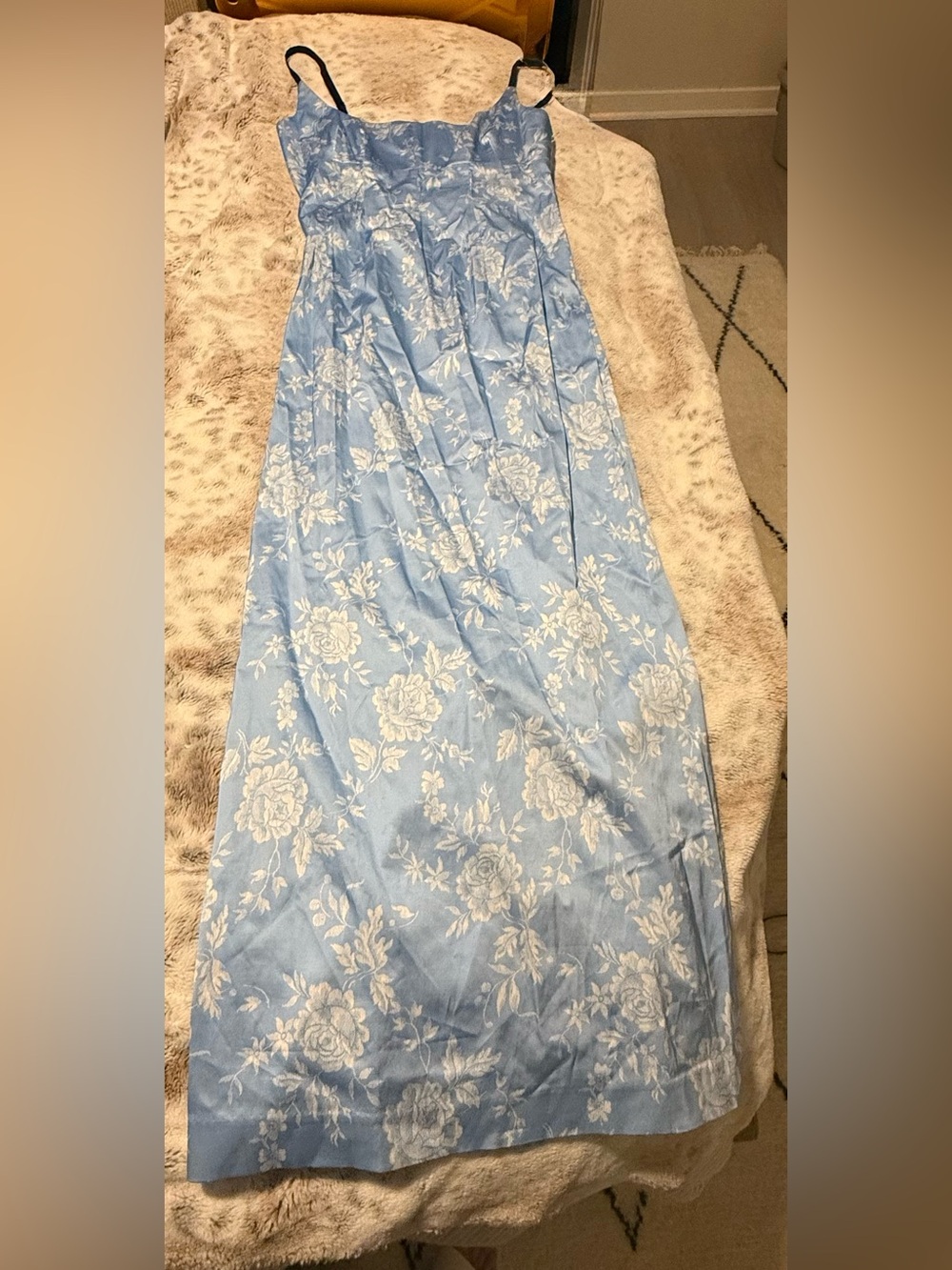 STAUD Carol Floral Maxi Dress in Blue Rose NWOT Size 6 - Picture 3 of 11
